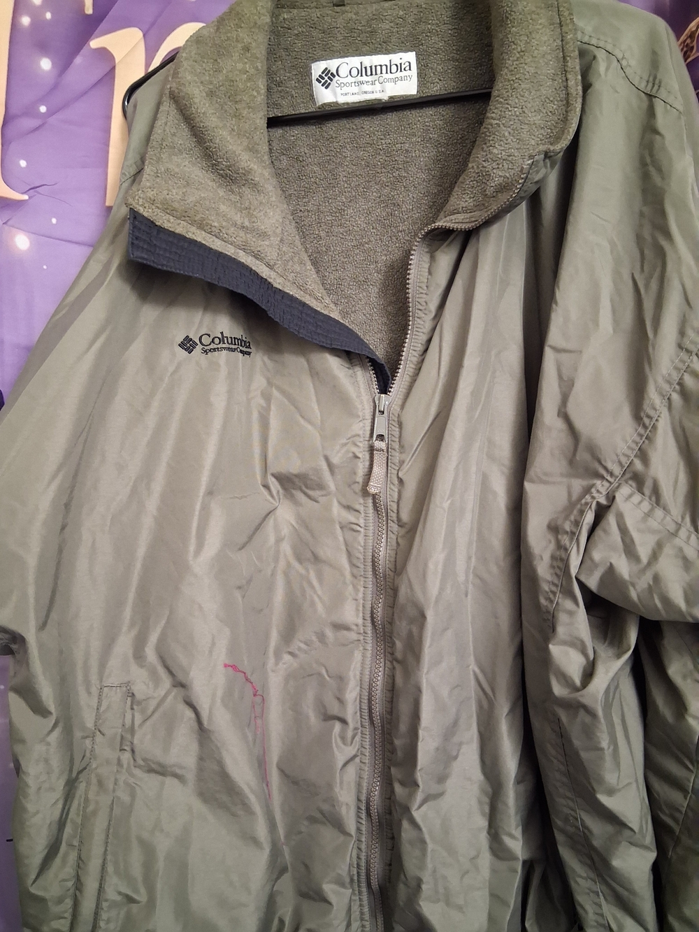 Vintage Columbia Men's Fleece-Lined Bomber Jacket